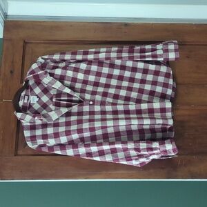 Burgundy and cream top